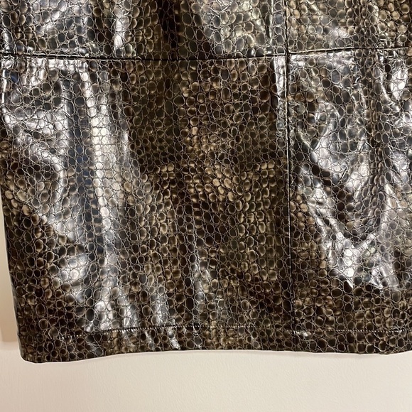 NWT Edgy Reptile Skirt Chicos Design Croc Retro Brown 12 90s Y2K Mini Faux - Picture 4 of 13